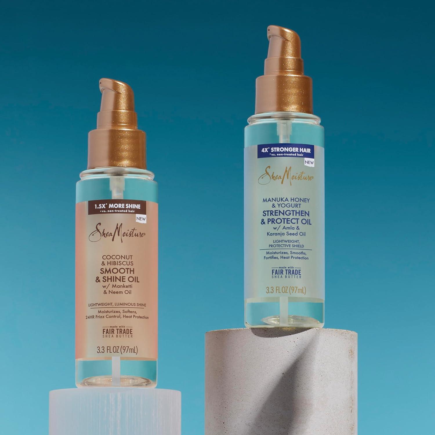 imageSheaMoisture Strengthen ampamp Protect Hair Oil Manuka Honey ampamp Yogurt Reduces Heat Damage and Protects Hair with an Amla Oil and Manuka Honey Infused Lightweight Formula 33fl oz