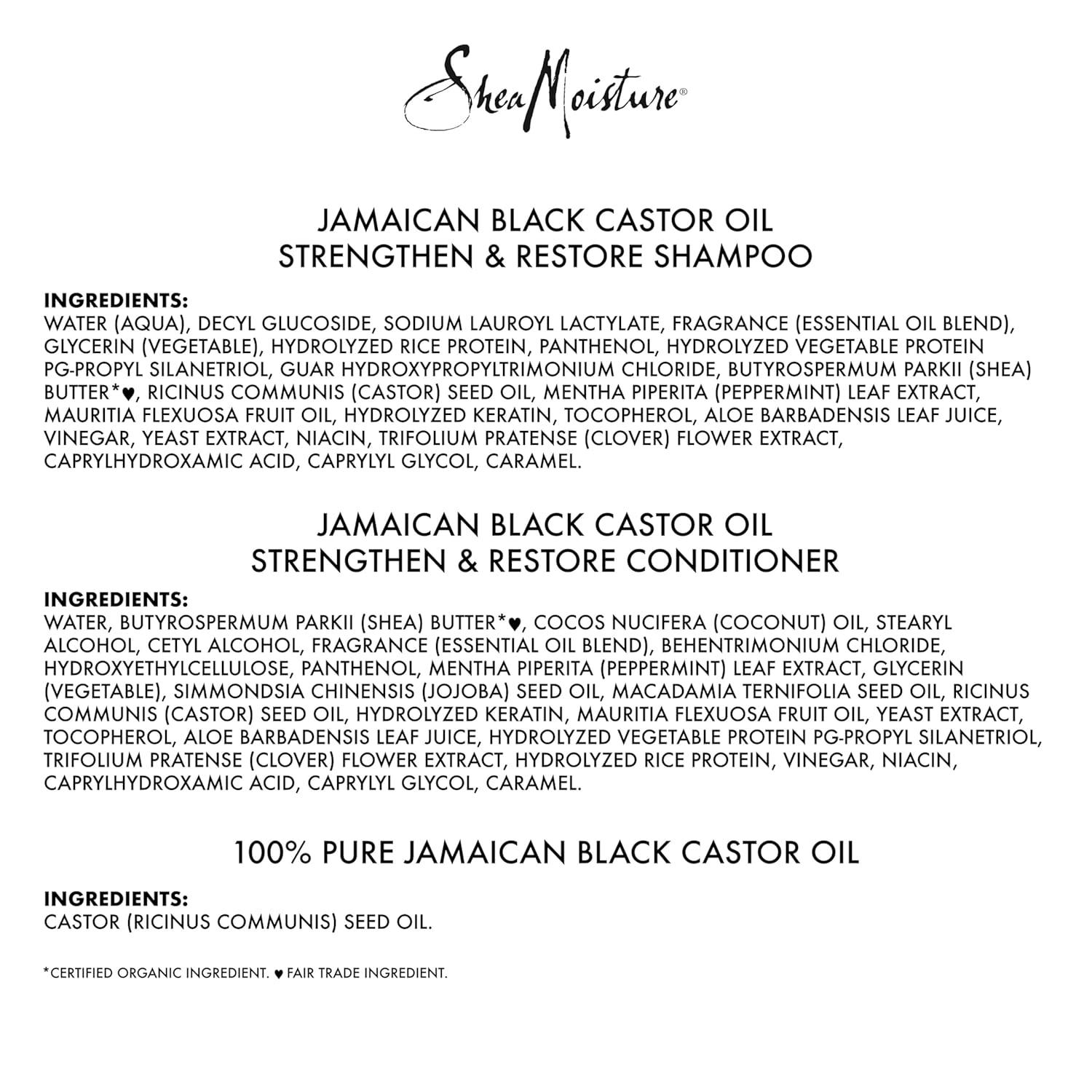 imageSheaMoisture Strengthen and Restore Shampoo Conditioner ampamp HeadToToe Restoration Body Care Oil Jamaican Black Castor Oil for Dry Skin ampamp Hair Skin and Hair Care Regimen with Shea ButterAlmond