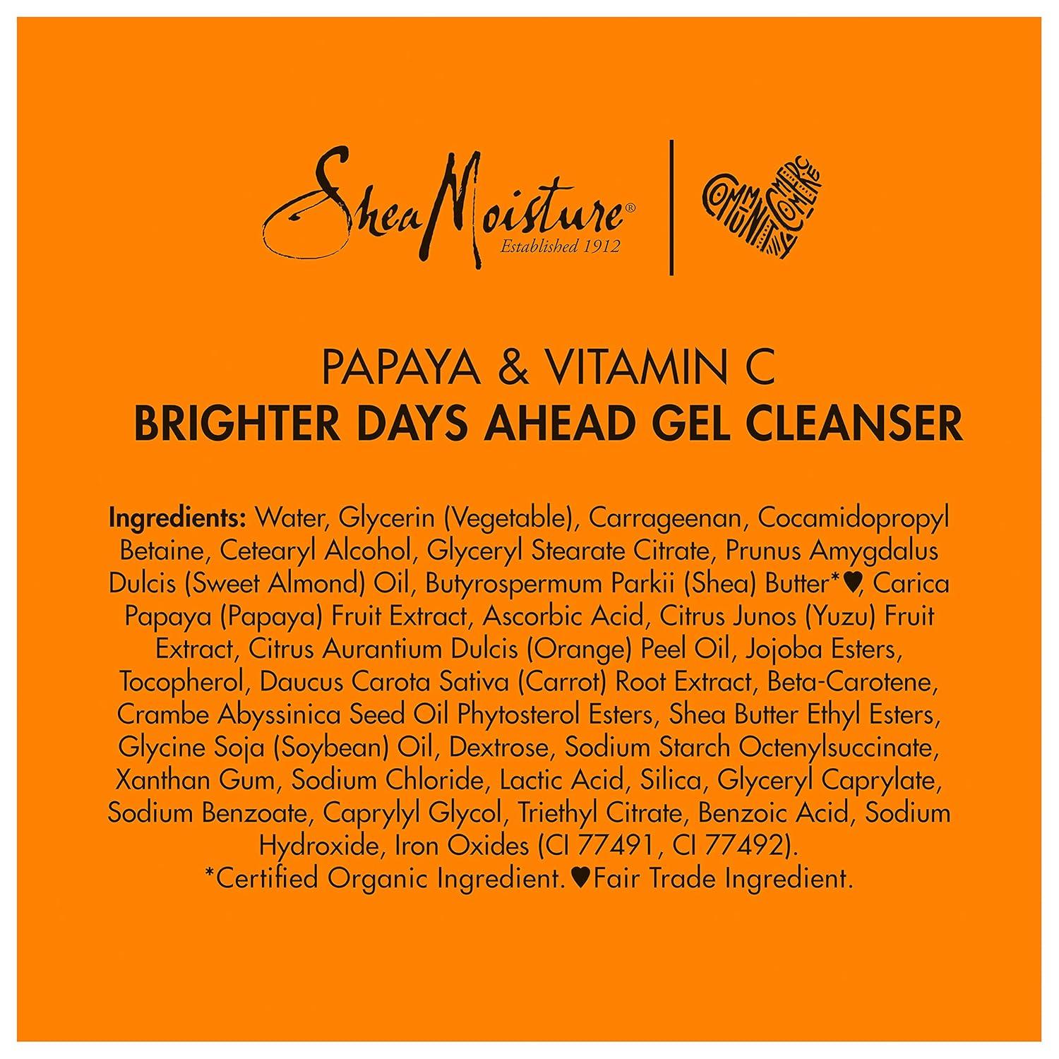 imageSheamoisture Gel Cleanser For Dull Uneven Skin Tone Papaya and Vitamin C Face Cleanser For Uneven Skin Tone 4 oz4 Fl Oz Pack of 1