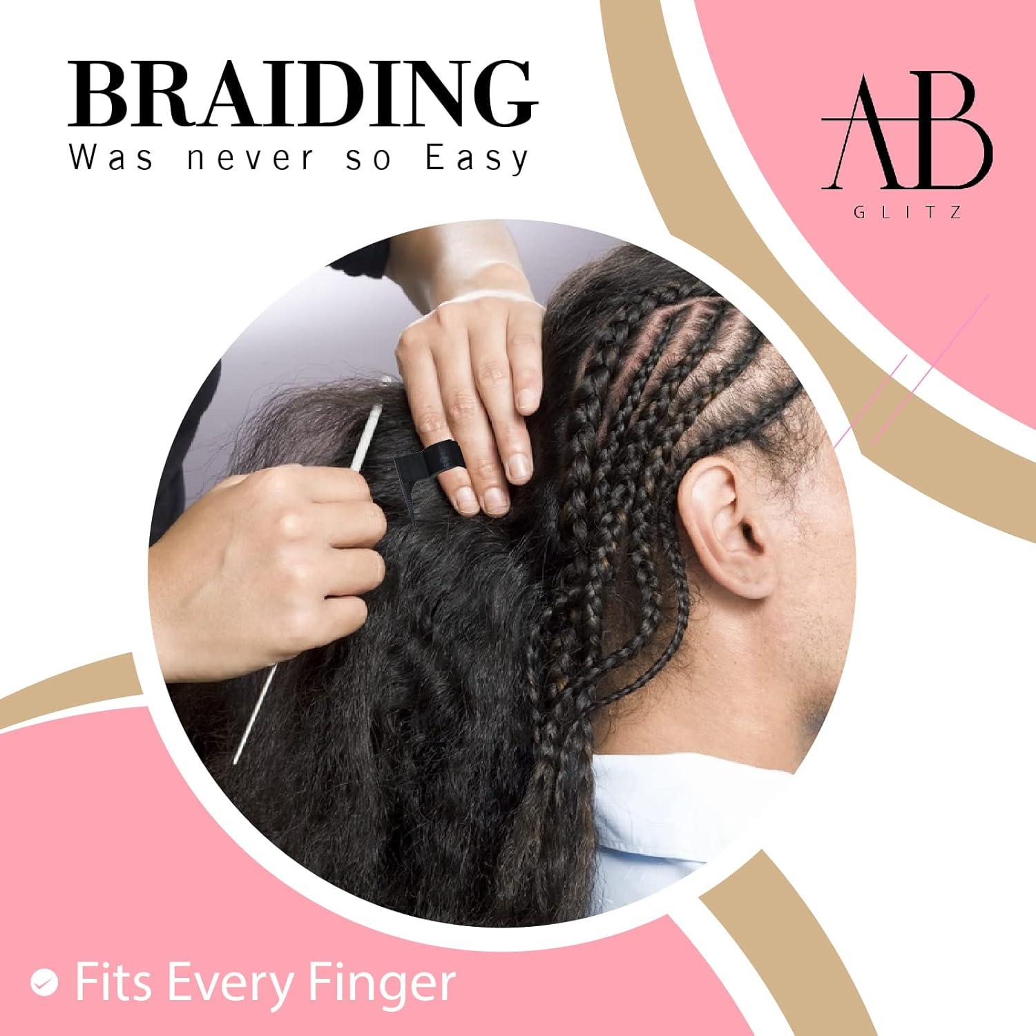 imageThe Braid Aid Adjustable Parting Tool  Stitch Braiding Aid Lightweight Hair Separating Comb for All Hair Types  BlackPack of 2