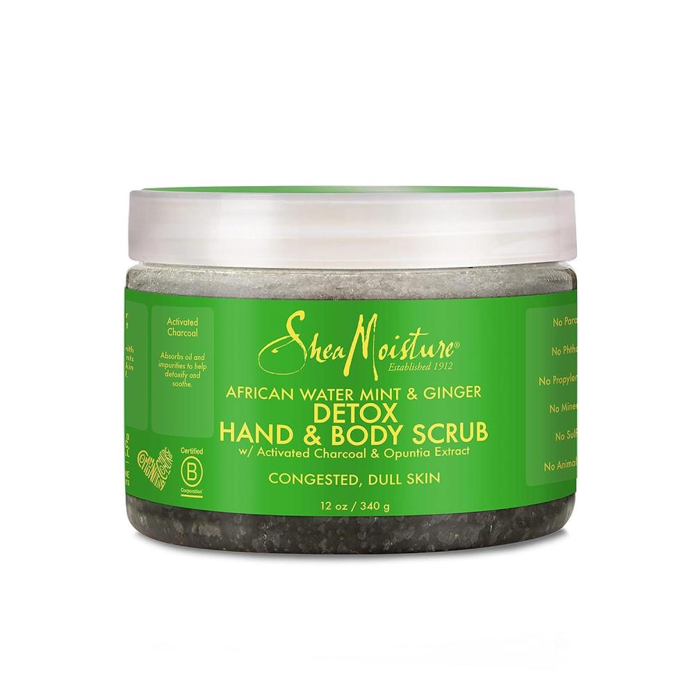 imageSheaMoisture African Wild Water Mint Detox ampamp Stimulate Hand ampamp Body Scrub 12 Ounce Pack of 1