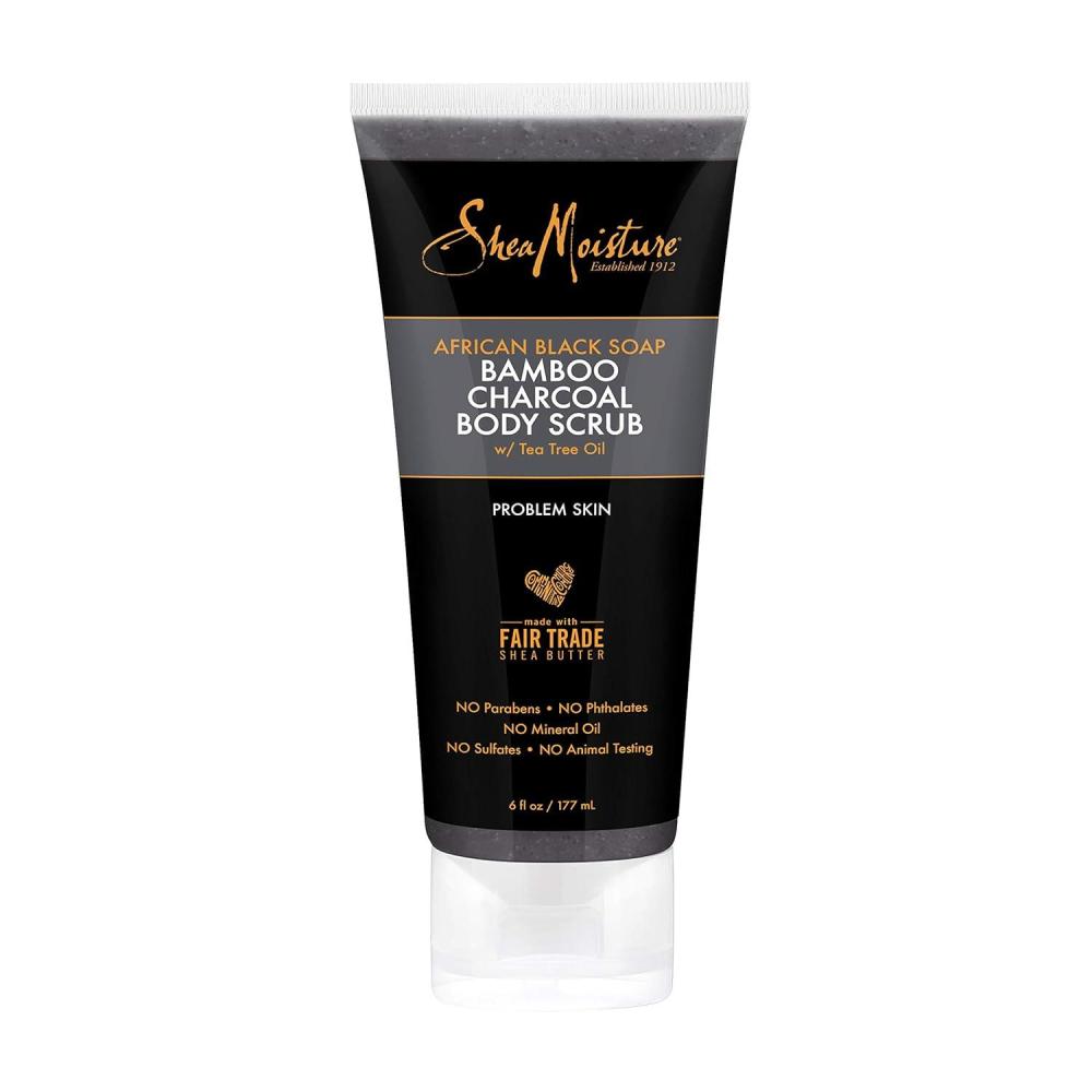 imageSheaMoisture African black soap bamboo charcoal body scrub exfoliate 6 Ounce