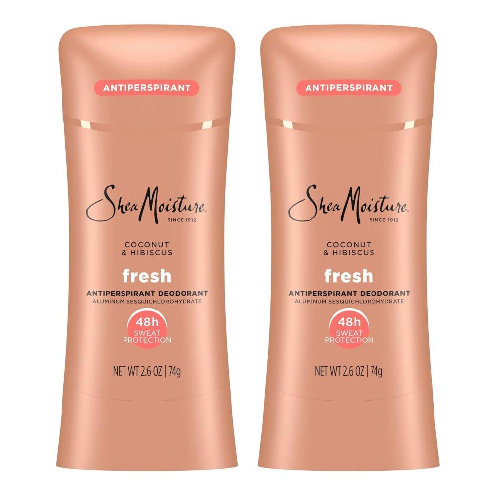 imageSheaMoisture Antiperspirant Deodorant Stick Fresh Coconut ampamp Hibiscus 2 Count for 48HR Sweat ampamp Odor Protection with No Parabens ampamp No Mineral Oil 26 oz