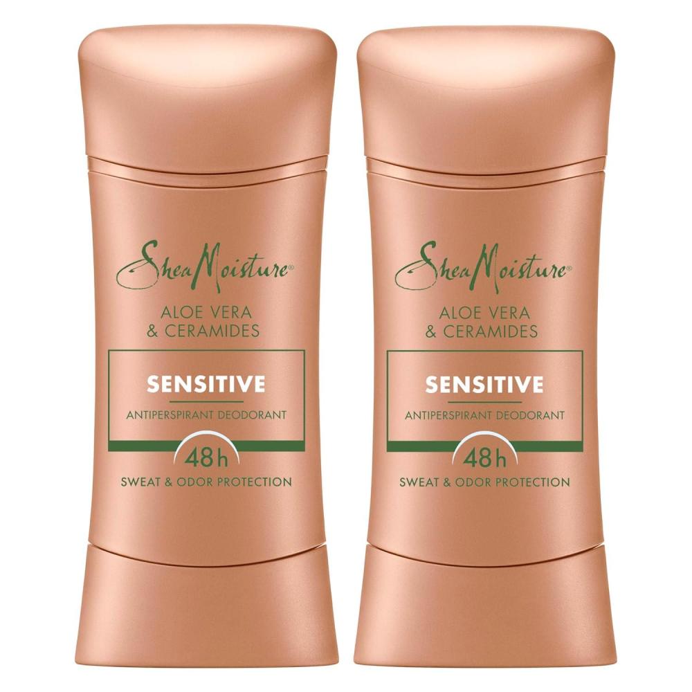imageSheaMoisture Antiperspirant Deodorant Stick Sensitive Aloe Vera ampamp Ceramides 2 Count for 48HR Sweat ampamp Odor Protection with No Parabens ampamp No Mineral Oil 26 oz