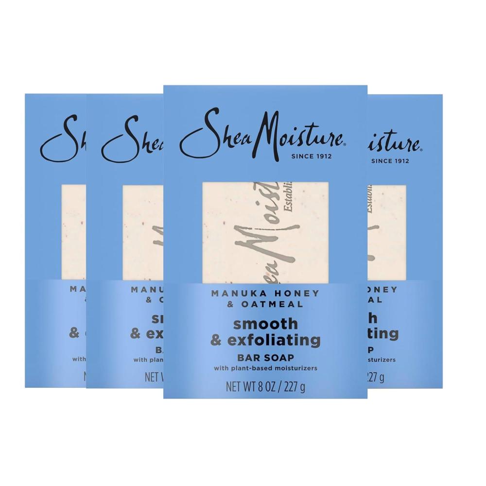 imageSheaMoisture Bar Soap Manuka Honey Oatmeal 4 Count Smoothing ampamp Exfoliating Smooth and Exfoliating bar soap with 24h shea moisture nutrients for Healthy Glowing Skin 8 oz