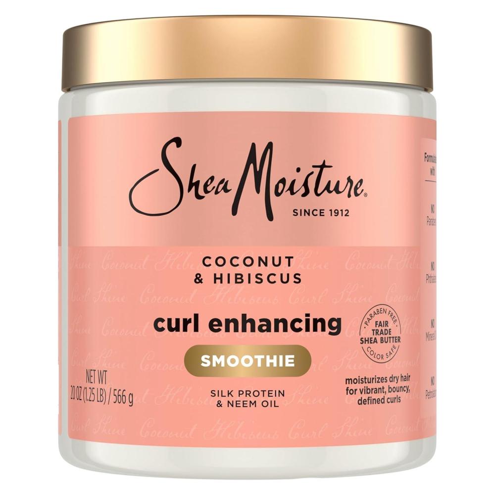 imageSheaMoisture Curl Enhancing Smoothie Hair Cream Coconut and Hibiscus for Thick Curly Hair Sulfate Free and Paraben Free Curl Cream 20 ozHibiscus