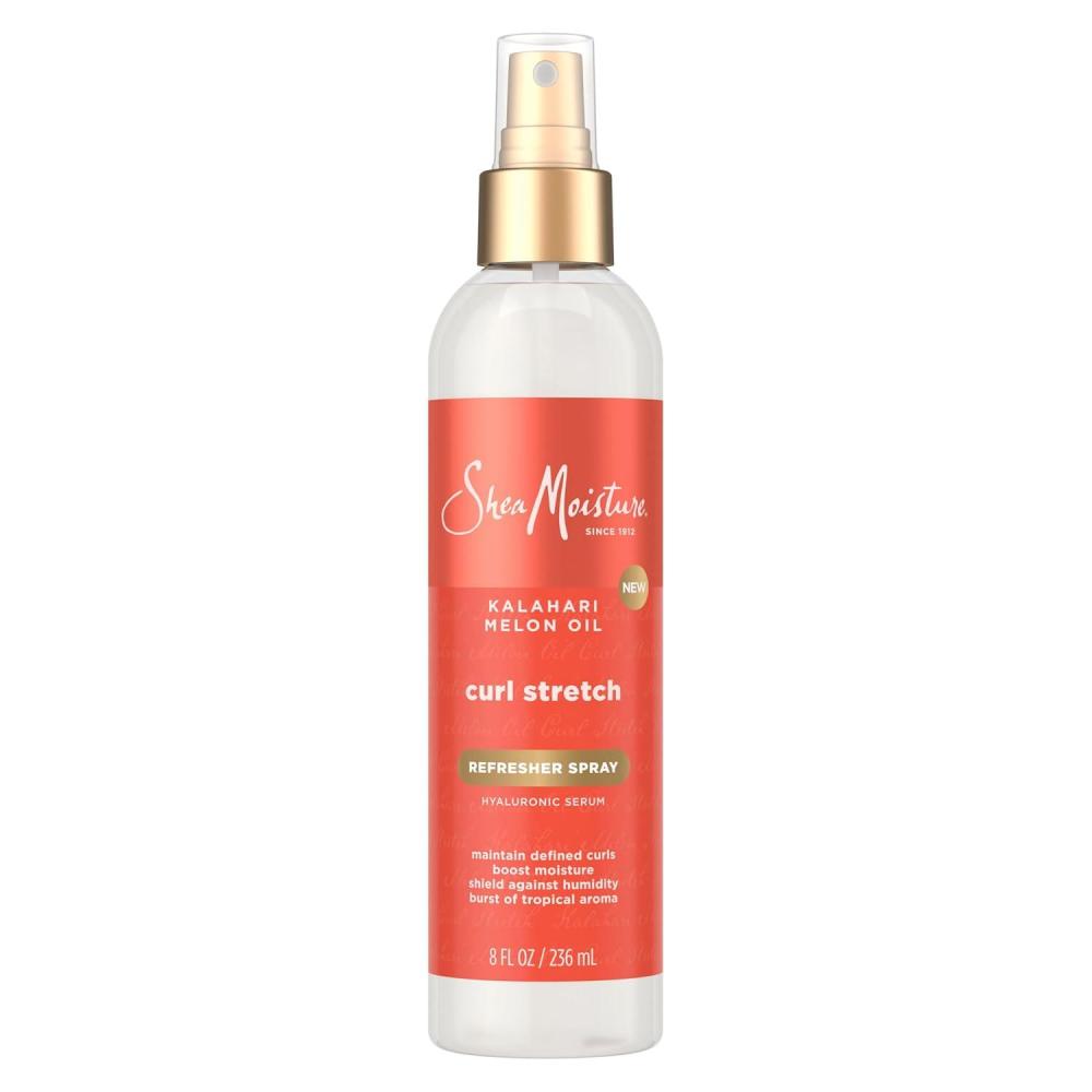 imageSheaMoisture Curl Stretch Refresher Spray Kalahari Melon Oil and Marula Oil Between Wash Style Stretcher Boosts Hydration Fights Humidity and Frizz with Hyaluronic Serum 8 Fl Oz