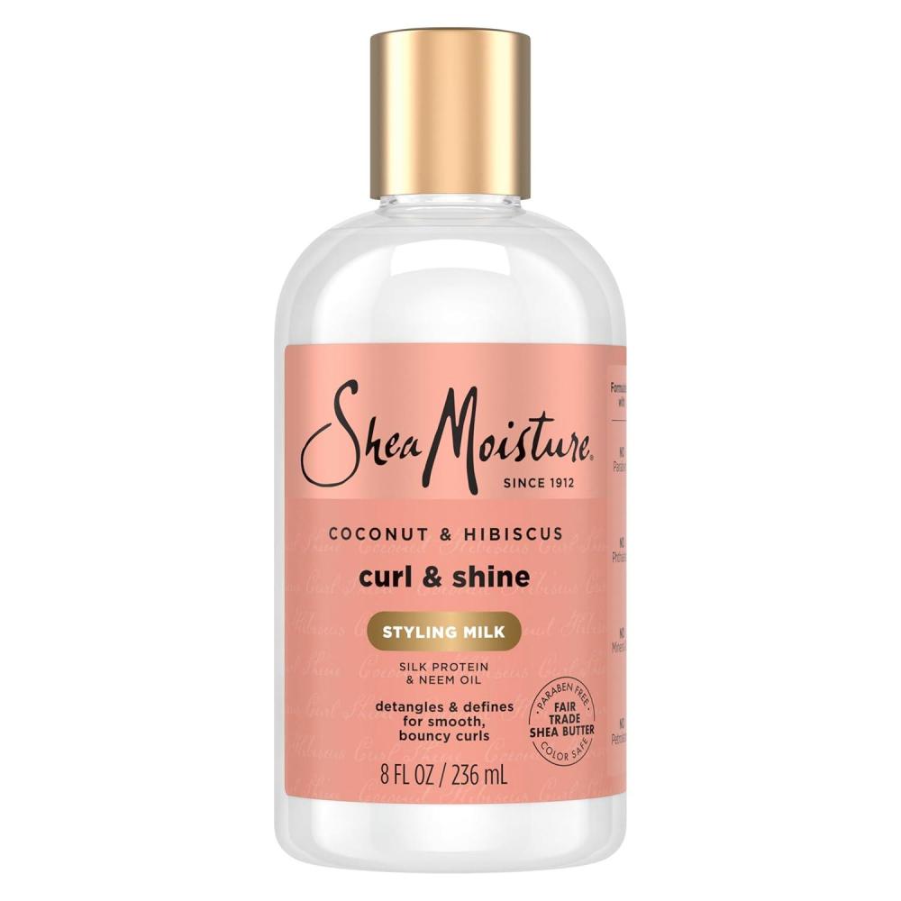 imageSheaMoisture Curl ampamp Style Milk Coconut ampamp Hibiscus with Silk Protein ampamp Neem Oil for Thick Defined Curly Hair Fair Trade SulfateFree 8 ozMilk