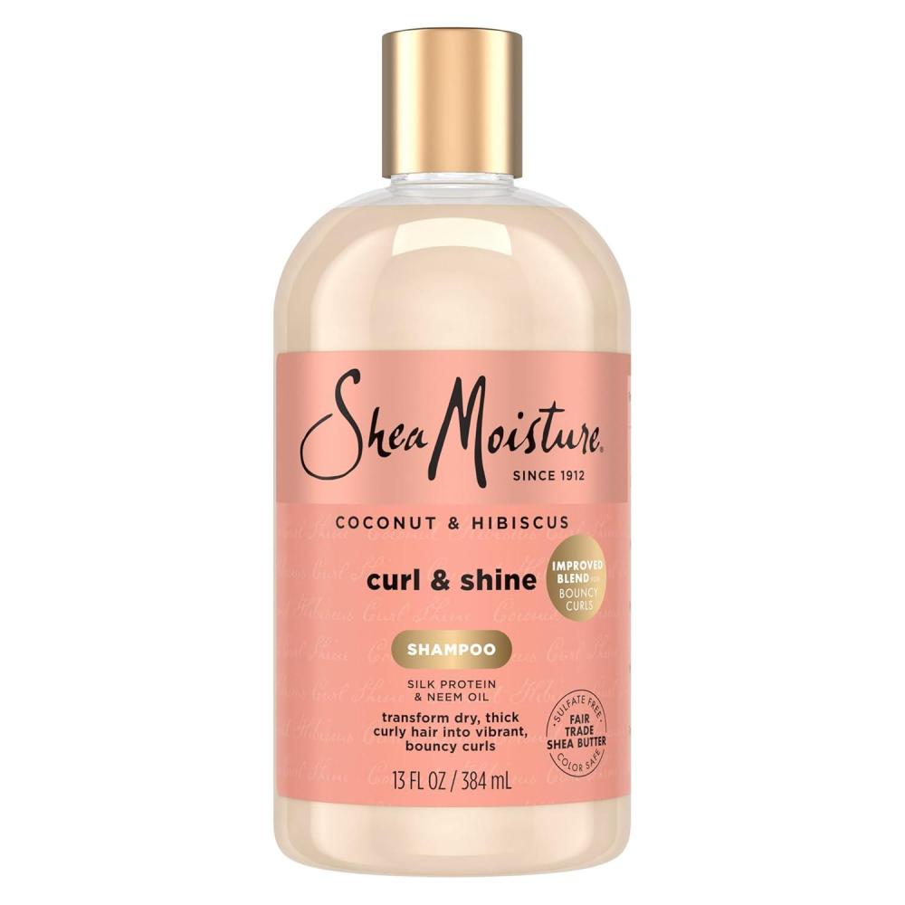 imageSheaMoisture Curl and Shine Coconut Shampoo Coconut ampamp Hibiscus for Curly Hair Paraben Free Shampoo 13 oz13 Fl Oz Pack of 1