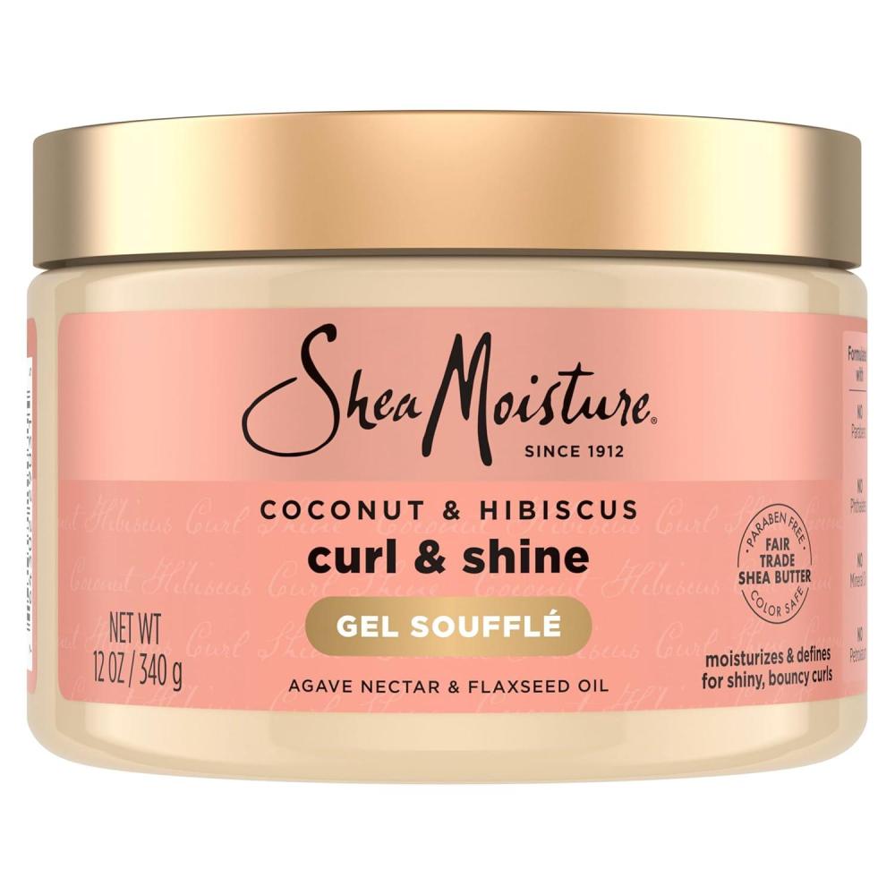 imageSheaMoisture Curling Gel Souffle Coconut and Hibiscus for Thick Curly Hair to Moisturize and Protect Hair 12 oz12 Ounce Pack of 1