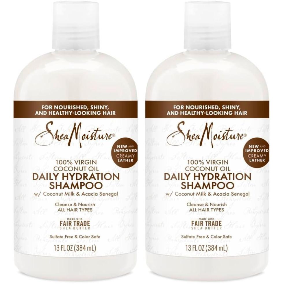imageSheaMoisture Daily Hydration Shampoo 100 Virgin Coconut Oil for All Hair Types SulfateFree 13 oz13 Ounce Pack of 2