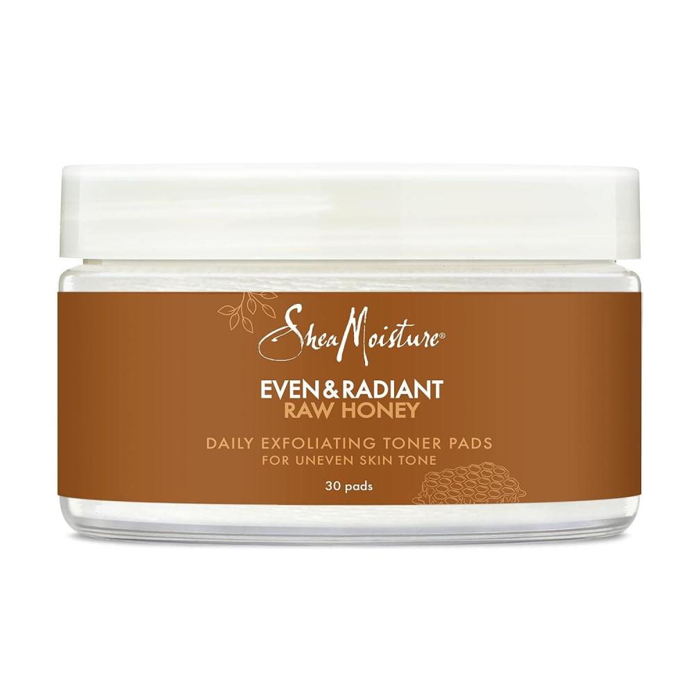 imageSheaMoisture Even and Radiant Face Pads For Uneven Skin Tone and Dark Spots Daily Exfoliating Toner Pads With Raw Honey 30 Count
