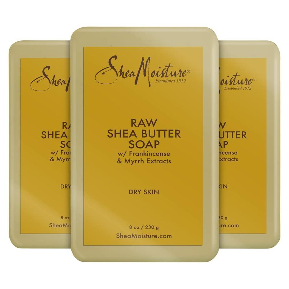 imageSheaMoisture Face and Body Bar Soap for Dry Skin with Paraben Free Raw Shea Butter Myrhh 8 Ounce Pack of 3Frankincense