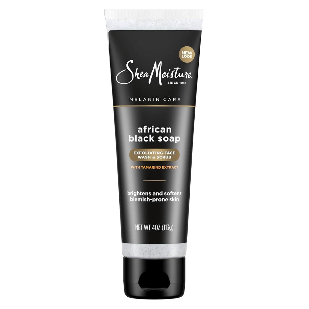 imageSheaMoisture Facial Wash and Scrub African Black Soap for Blemish Prone Skin to Clarify Skin 4 oz