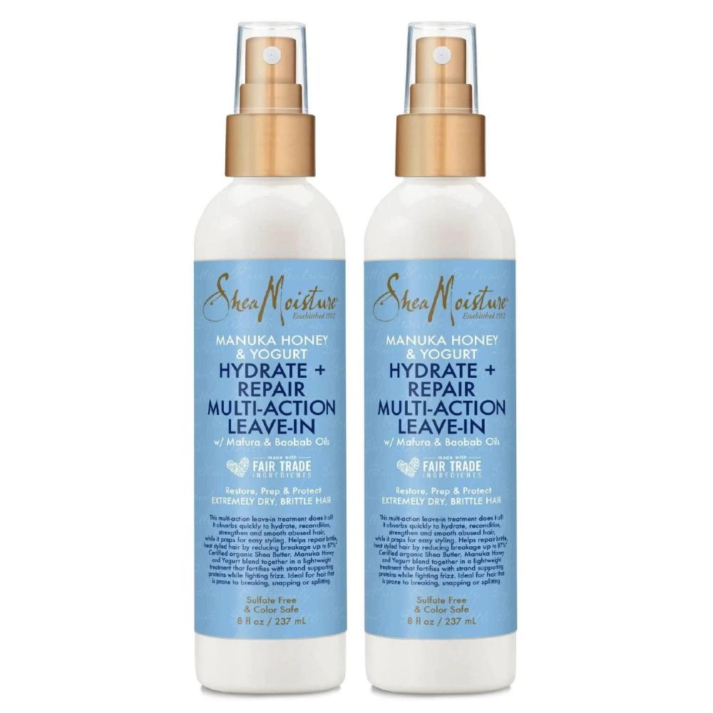 imageSheaMoisture LeaveIn Conditioner Spray 2Pack  Manuka Honey ampamp Yogurt Hydrate  Repair MultiAction Hair Repair Treatment for Dry Frizzy Hair Premium Gift Set 8 Oz Ea