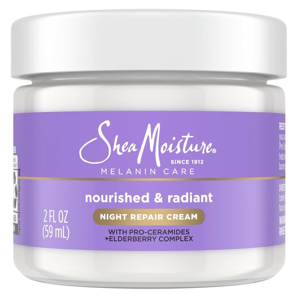 imageSheaMoisture Melanin Care Night Repair Cream Nourished ampamp Radiant for Strengthening Skins Moisture Barrier with ProCeramides Elderberry Complex 2 oz