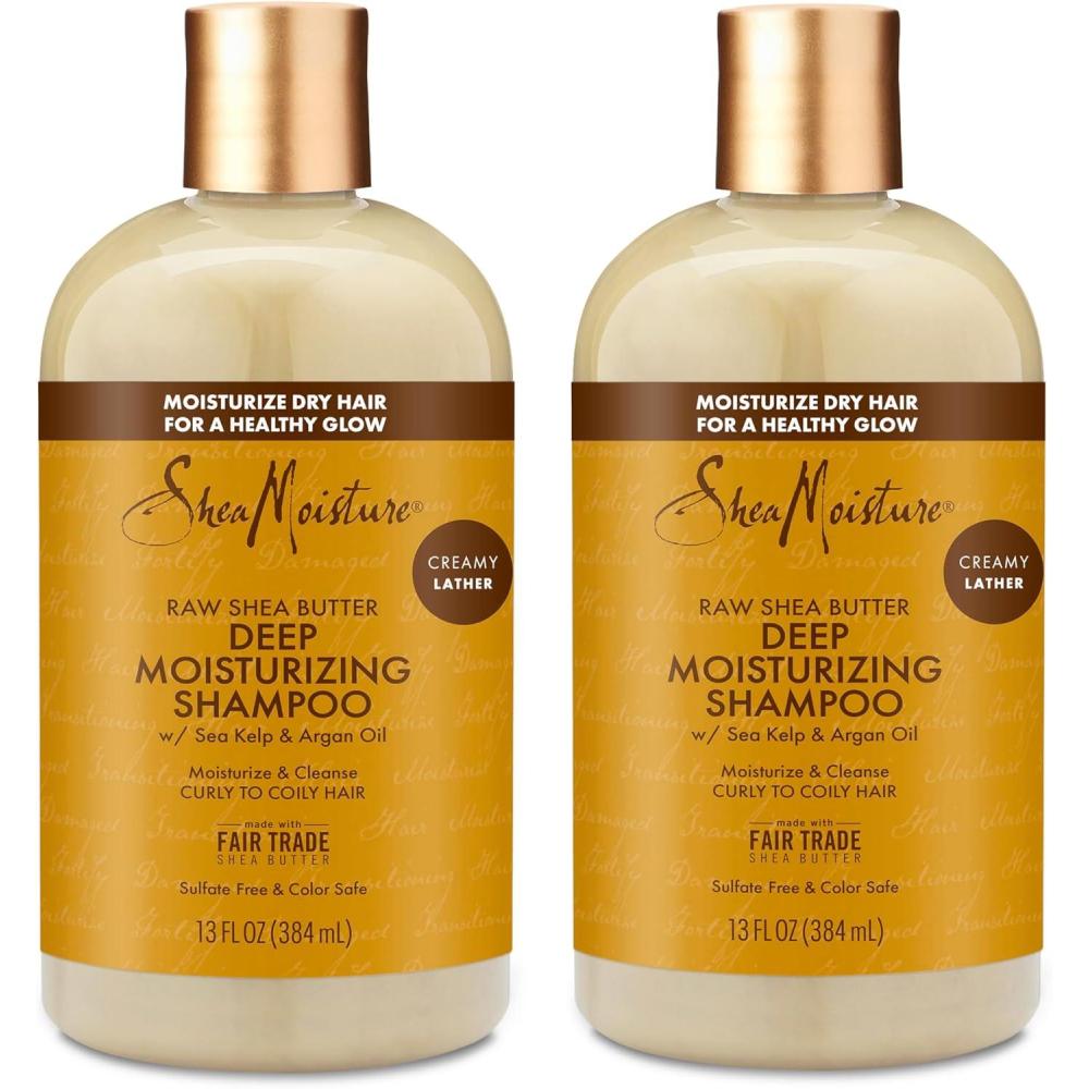 imageSheaMoisture Moisture Retention Shampoo for Dry Damaged or Transitioning Hair Raw Shea Butter Shampoo to Hydrate Hair 13 Fl Oz Pack of 213 Fl Oz Pack of 2