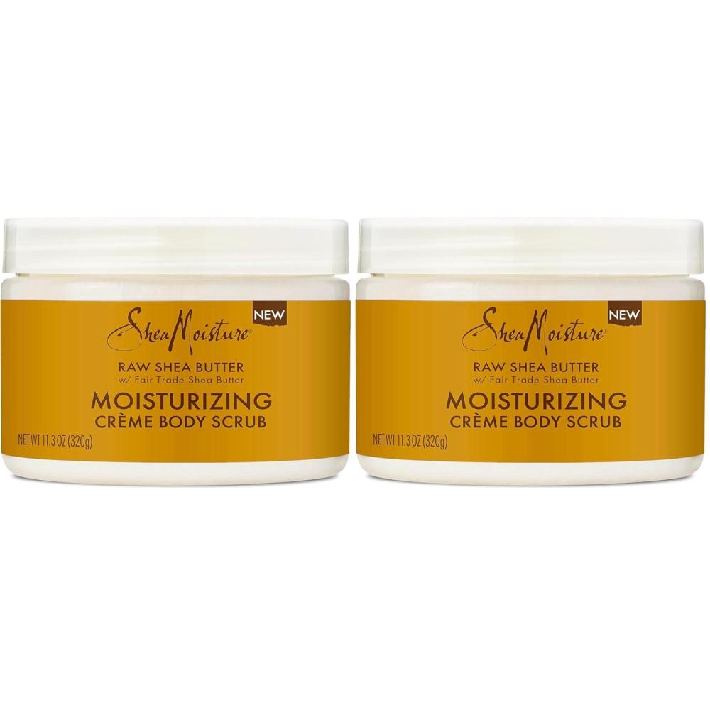 imageSheaMoisture Raw Fair Trade Shea Butter Moisturizing Exfoliating Crme Body Scrub for Dull Skin 113 oz113 Ounce Pack of 2