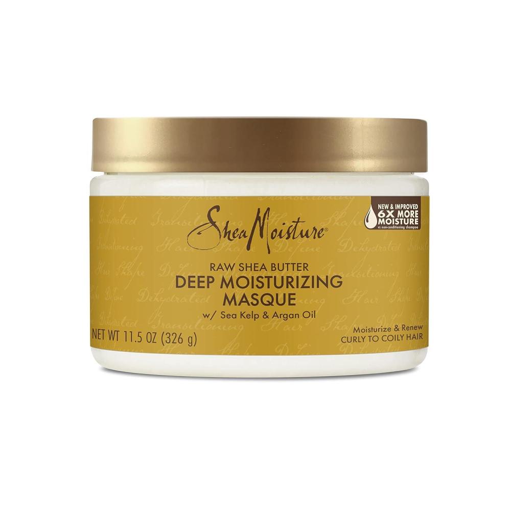 imageSheaMoisture Raw Shea Butter Deep Moisturizing Hair Masque 115 fl oz  Deep Conditioner for Curly Hair to Moisturize and Renew Sustainable Organic CrueltyFreeShea Butter  Sea Kelp  Argan Oil