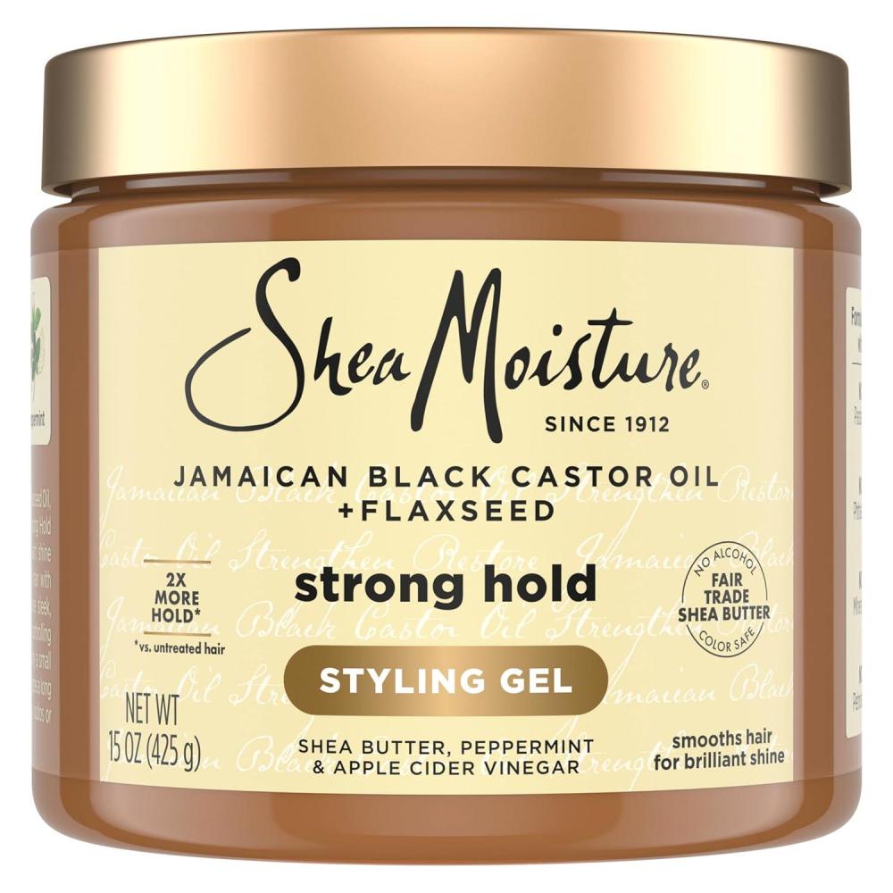 imageSheaMoisture Strong Hold Styling GelFlaxseed Jamaican Black Castor Oil Gives Controlled StyleAllDay HoldInfused With Castor Seed OilSheaButter ampamp Indulgent Scent ParabenFree AntiFrizz Hair Gel 15ozHair Styling Agent