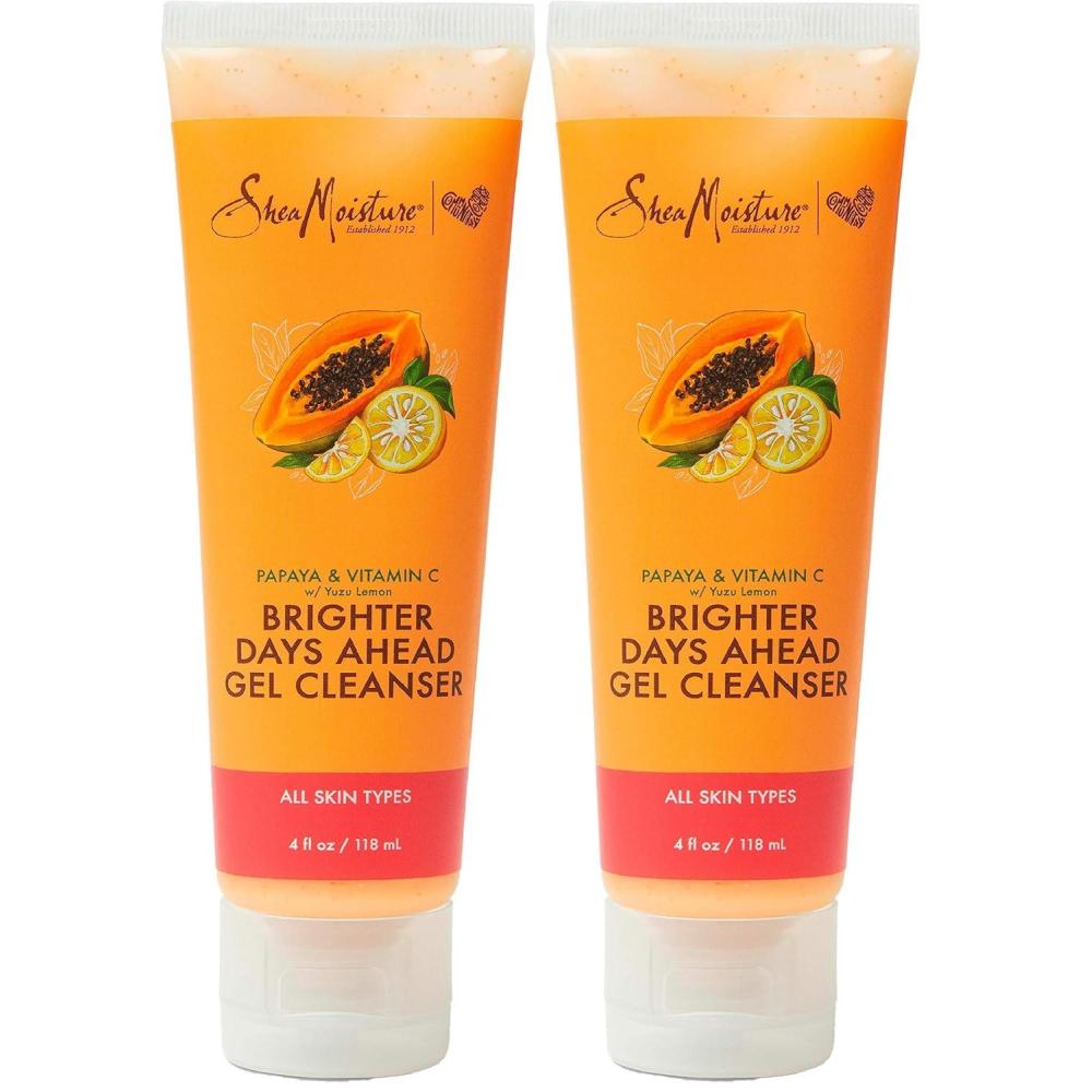 imageSheamoisture Gel Cleanser For Dull Uneven Skin Tone Papaya and Vitamin C Face Cleanser For Uneven Skin Tone 4 oz4 Fl Oz Pack of 2