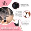 The Braid Aid Adjustable Parting Tool – Stitch Braiding Aid, Lightweight Hair Separating Comb for All Hair Types – Black(Pack of 2)
