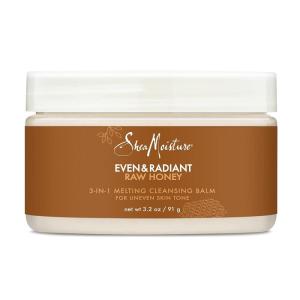 SheaMoisture Even and Radiant Face Cleanser For Uneven Skin Tone and Dark Spots 3-in-1 Cleansing Balm With Raw Honey 3.2 oz(3.2 Ounce (Pack of 1))