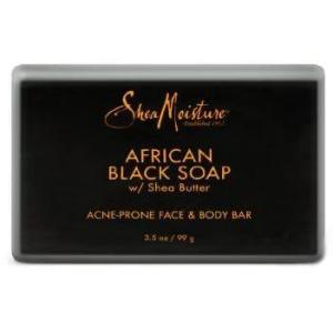 SheaMoisture Face and Body Bar for Oily, Blemish-Prone Skin African Black Soap Paraben Free 3.5 oz 4 Count, facial cleanser(3.5 Ounce (Pack of 1))