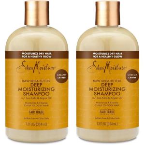 SheaMoisture Moisture Retention Shampoo for Dry, Damaged or Transitioning Hair Raw Shea Butter Shampoo to Hydrate Hair, 13 Fl Oz (Pack of 2)(13 Fl Oz (Pack of 2))
