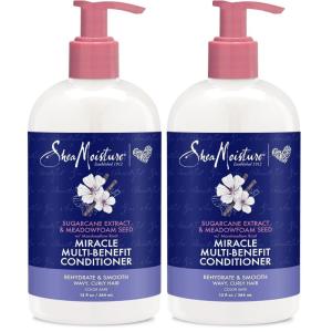 SheaMoisture Silicone Free Conditioner for Dry Hair, Sugarcane and Meadowfoam, Sulfate Free Conditioner, 13 Oz(13 Fl Oz (Pack of 2))