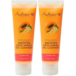 Sheamoisture Gel Cleanser For Dull, Uneven Skin Tone Papaya and Vitamin C Face Cleanser For Uneven Skin Tone 4 oz(4 Fl Oz (Pack of 2))