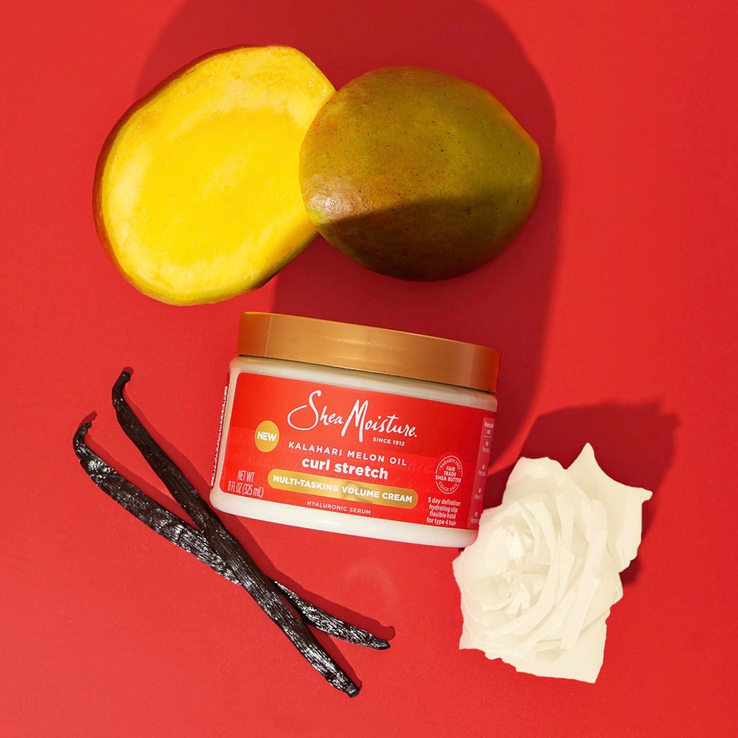 imageSheaMoisture Curl Stretch Multitasking Volume Cream Kalahari Melon Oil and a Tropical Vacation Scent With Hydrating Hyaluronic Serum Defines Type 4 Curls For Days 11 Fl Oz