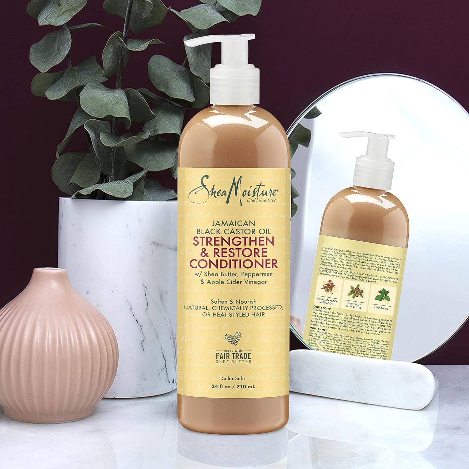 imageSheaMoisture Curly Bundle 16 oz Shampoo 13 oz Conditioner 115 oz Leavein with Jamaican Black Castor Oil for Healthy Growth and Restoration Sulfate Free48 Ounce Pack of 3