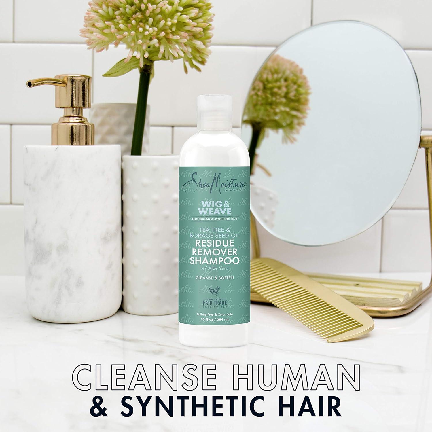 imageSheaMoisture Residue Remover Shampoo for Synthetic and Natural Hair Tea Tree and Borage Seed Sulfate Free Clarifying Shampoo 13 Ounce13 Fl Oz Pack of 1
