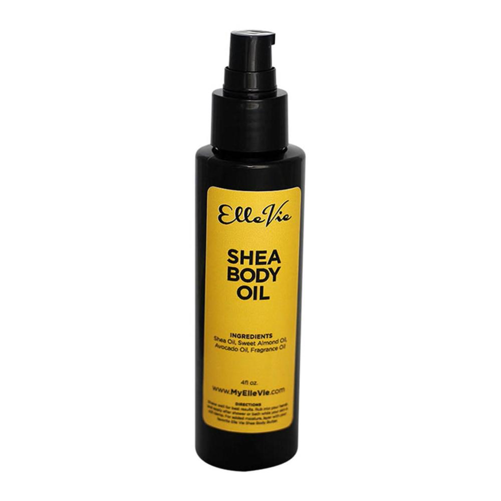 imageElle Vie Unscented Shea Body Oil Shea Almond Avocado Body Oil Essential Hydrating Moisturizer Oil Natural Massage Body Oil for Skin 4fl oz