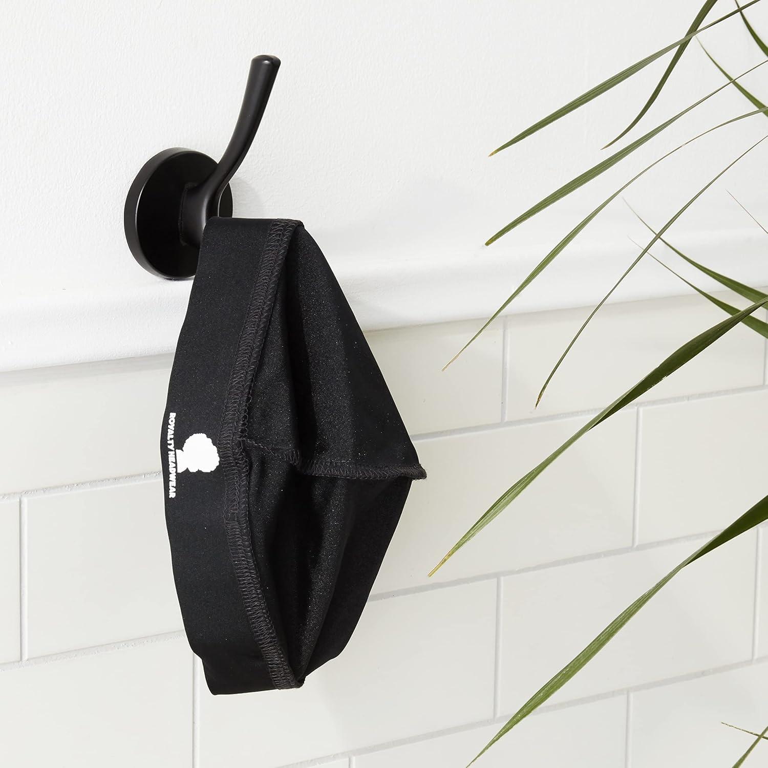 imageRoyalty Headwear Silky Wave Cap for 360 540 ampamp 720 Waves Soft Breathable Durag Skull Cap Beanie for MenBlack