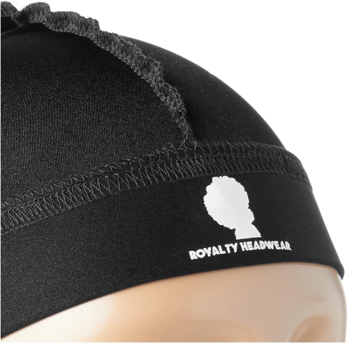 imageRoyalty Headwear Silky Wave Cap for 360 540 ampamp 720 Waves Soft Breathable Durag Skull Cap Beanie for MenBlack