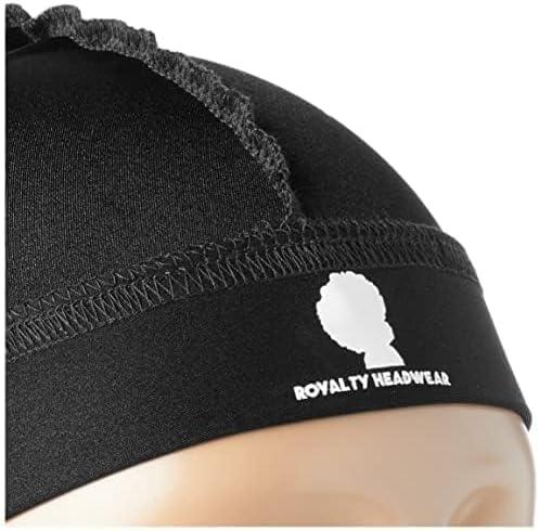 imageRoyalty Headwear Silky Wave Cap for 360 540 ampamp 720 Waves Soft Breathable Durag Skull Cap Beanie for MenMaroon