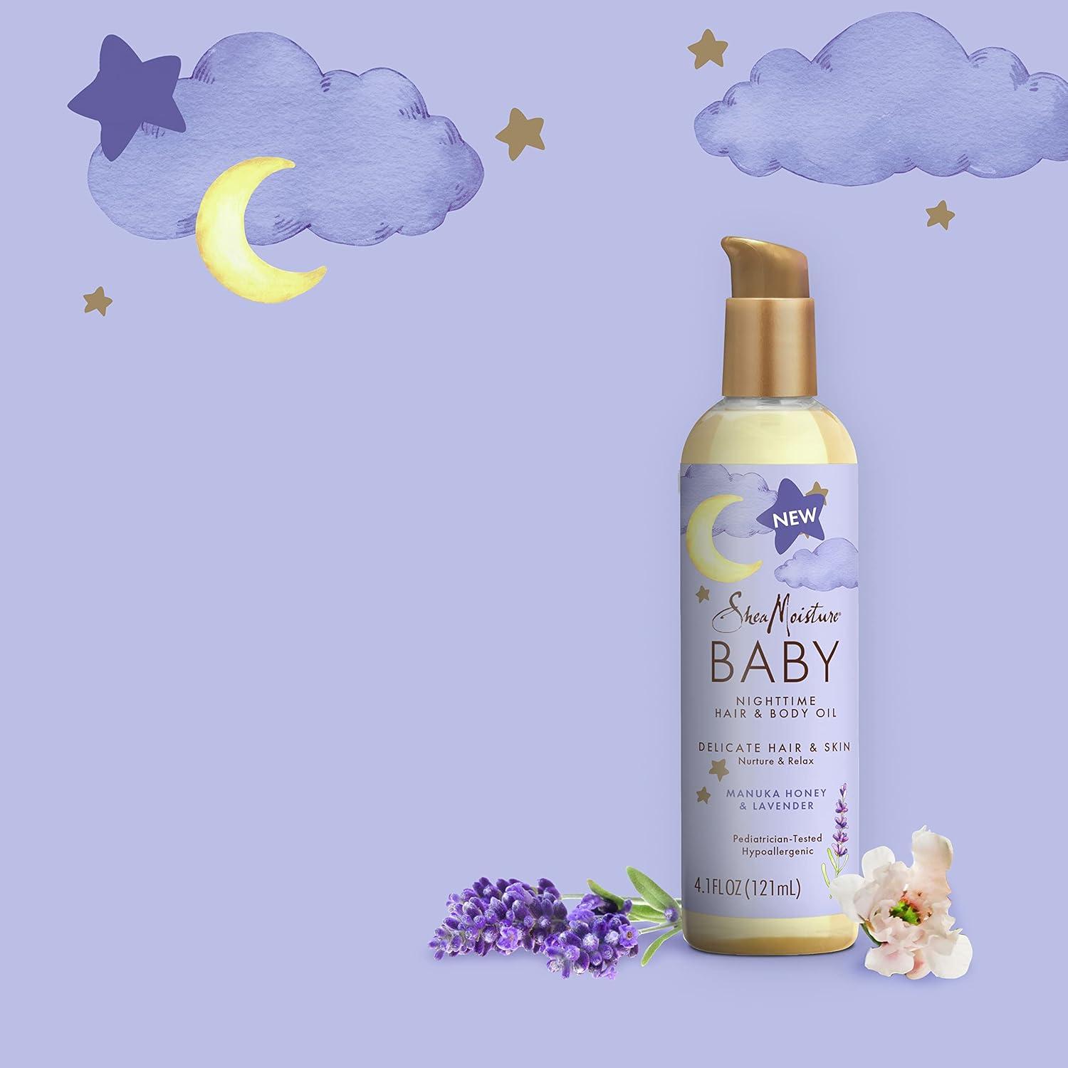 imageSheaMoisture Baby Hair and Body Oil for Delicate Hair and Skin Manuka Honey and Lavender Nighttime Hair and Skin Care Regimen 41 ozOil