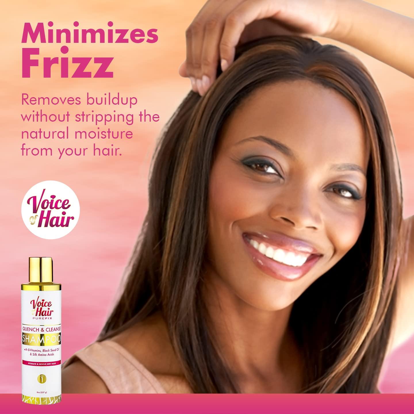 imageVoice of Hair Quench ampamp Cleanse Deep Cleansing Shampoo pH Balanced Gentle Cleansing Formula Works Great for Natural Silk Pressed Transitioning and Chemically Treated Hair 8 Fl Oz