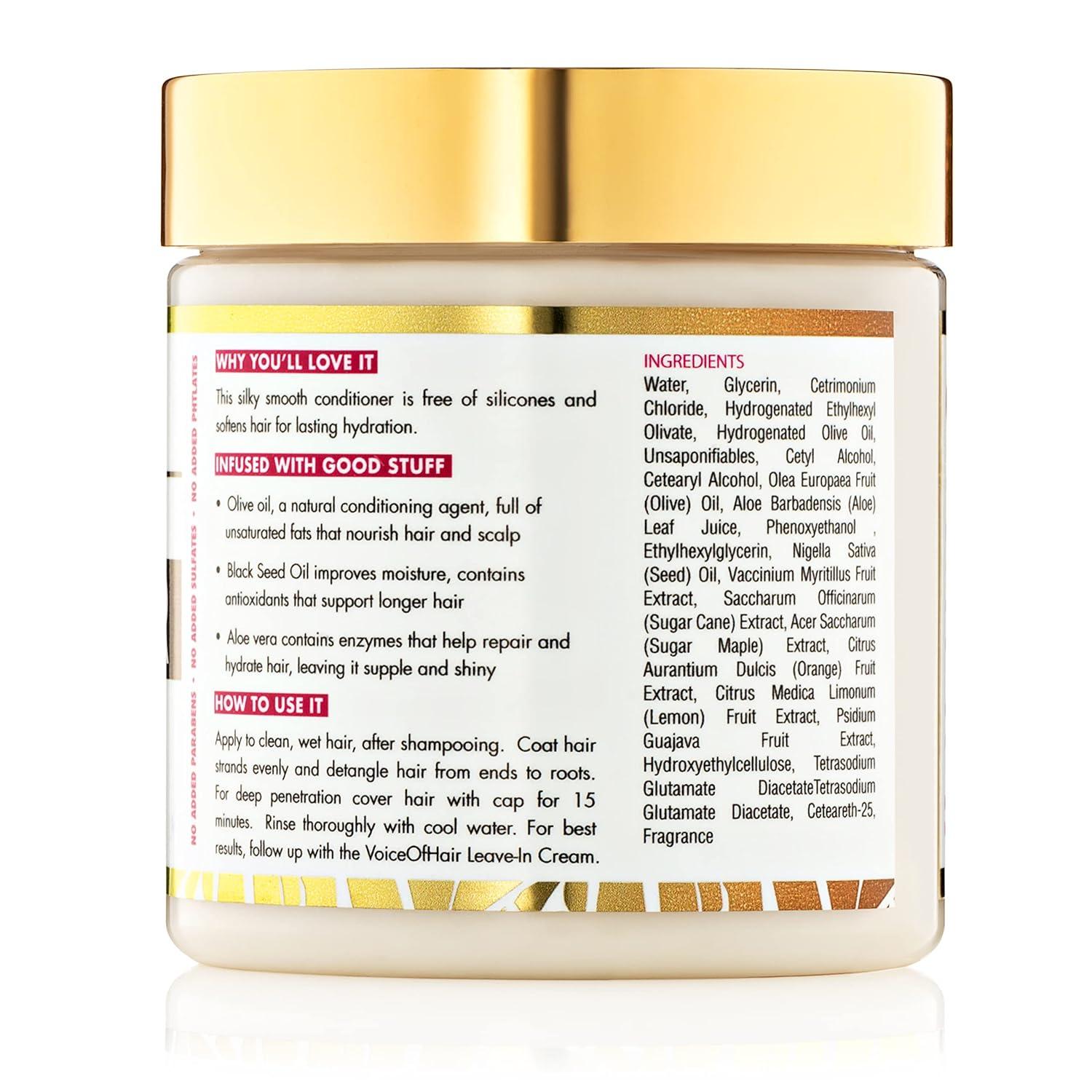 imageVoice of Hair Quench ampamp Repair Conditioner Moisture Restoration ampamp pH Balance Black Seed Oil Aloe Olive Oil Ideal for Curly Dry Natural Silk Press Color Treated Hair 8 Fl Oz