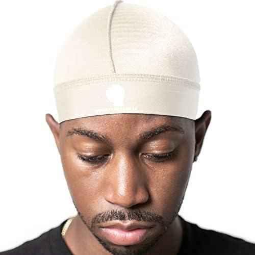 imageRoyalty Headwear Silky Wave Cap for 360 540 ampamp 720 Waves Soft Breathable Durag Skull Cap Beanie for MenCream