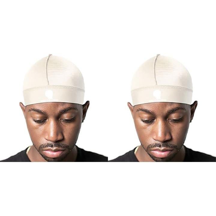 imageRoyalty Headwear Silky Wave Cap for 360 540 ampamp 720 Waves Soft Breathable Durag Skull Cap Beanie for MenCream Royalty Cap Bundle