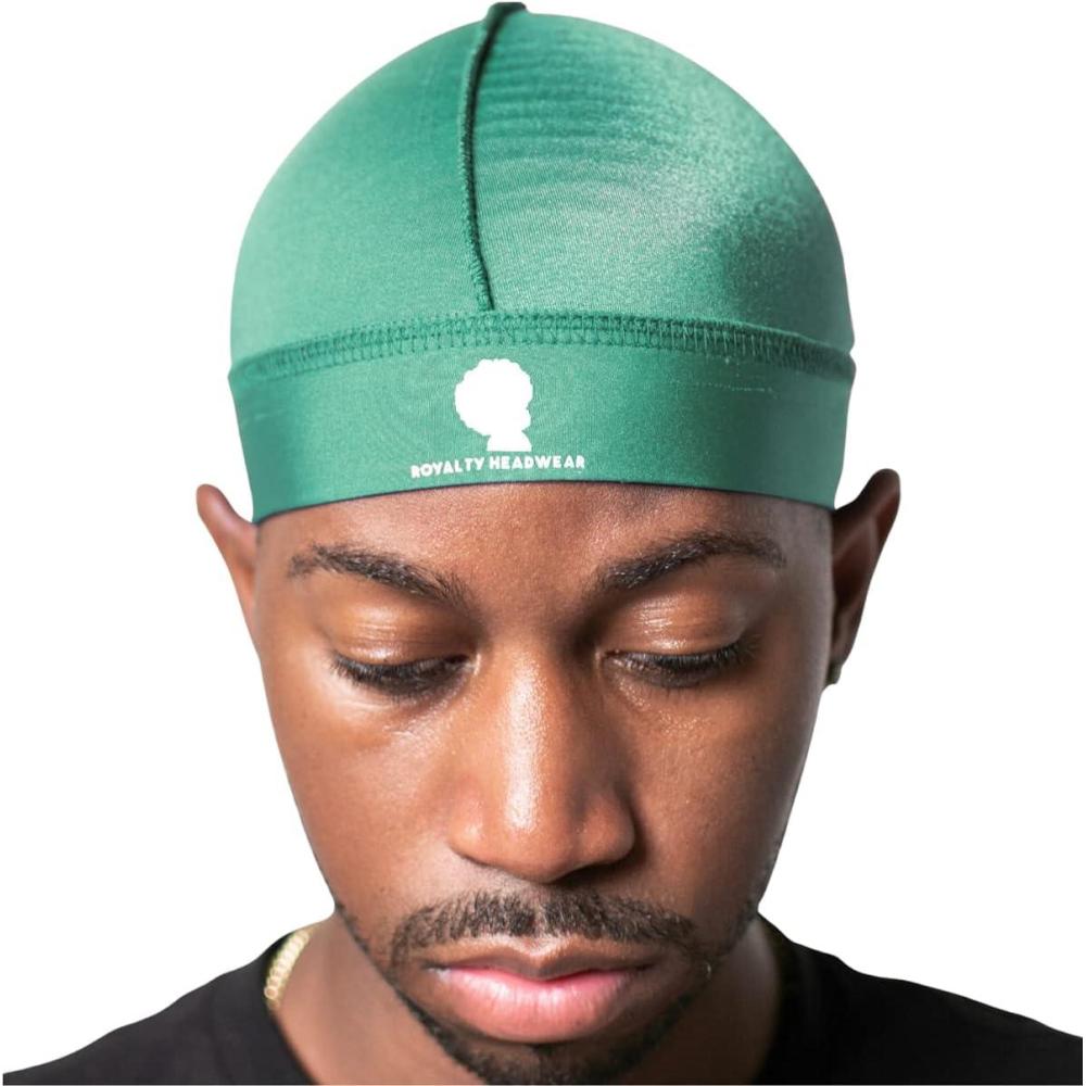 imageRoyalty Headwear Silky Wave Cap for 360 540 ampamp 720 Waves Soft Breathable Durag Skull Cap Beanie for MenGreen