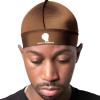 Royalty Headwear Silky Wave Cap for 360, 540 & 720 Waves, Soft Breathable Durag Skull Cap Beanie for Men(Brown)