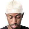 Royalty Headwear Silky Wave Cap for 360, 540 & 720 Waves, Soft Breathable Durag Skull Cap Beanie for Men(Cream)