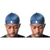 Royalty Headwear Silky Wave Cap for 360, 540 & 720 Waves, Soft Breathable Durag Skull Cap Beanie for Men(Navy Royalty Cap Bundle)