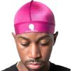 Royalty Headwear Silky Wave Cap for 360, 540 & 720 Waves, Soft Breathable Durag Skull Cap Beanie for Men(Pink)