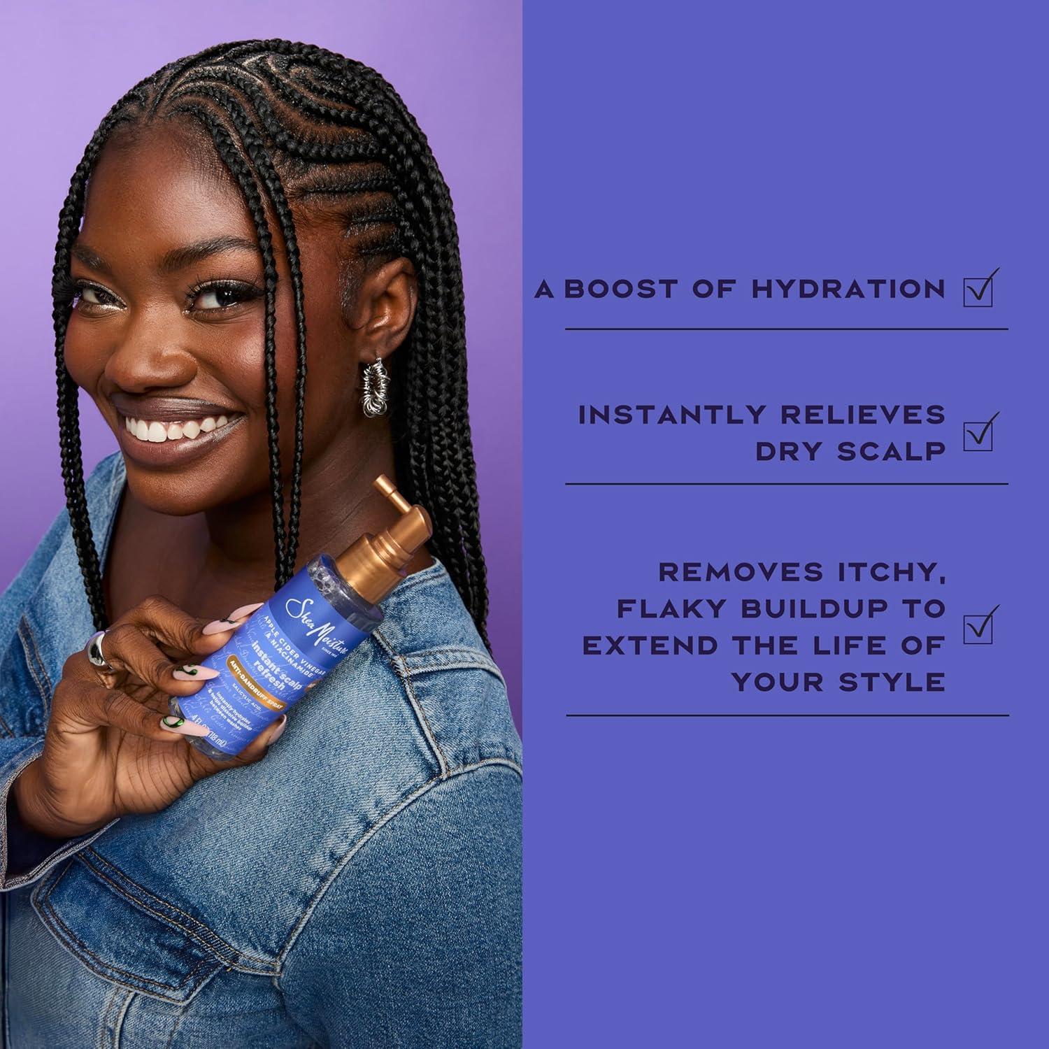 image:imageShea Moisture Instant Scalp Refresh AntiDandruff Spray with Salicylic Acid and Scalp Repair Technology Hydrates Dry Scalp Removes Buildup and Controls Itch and Flakes 4 fl oz